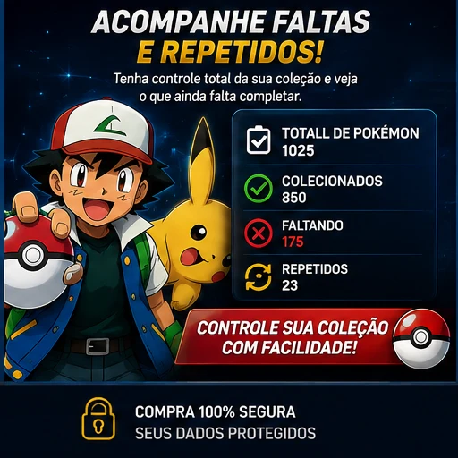 Acompanhe faltas e repetidos — controle total da sua coleção
