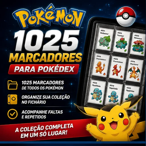 Pokémon — 1.025 marcadores para Pokédex, a coleção completa em um só lugar